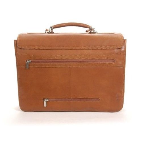  Mens Leather 17 Laptop Business Briefcase Bag for Professionals Triple Compartment Multi Organizational Pockets made with Real Italian Cowhide Leather by Tony Perotti