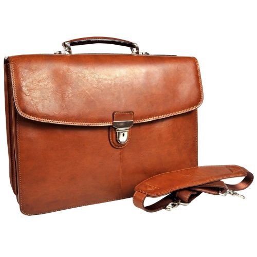  Mens Leather 17 Laptop Business Briefcase Bag for Professionals Triple Compartment Multi Organizational Pockets made with Real Italian Cowhide Leather by Tony Perotti