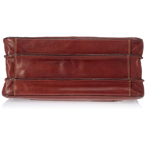  Mens Leather 17 Laptop Business Briefcase Bag for Professionals Triple Compartment Multi Organizational Pockets made with Real Italian Cowhide Leather by Tony Perotti