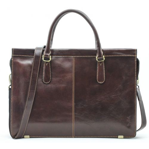  Tony Perotti Womens Leather Business 17 Laptop Briefcase Tote with Over the Shoulder Top Handles Double Compartment and Organizational Pockets made in Real Italian Bullhide Leather by Tony Pero