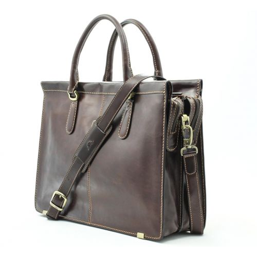  Tony Perotti Womens Leather Business 17 Laptop Briefcase Tote with Over the Shoulder Top Handles Double Compartment and Organizational Pockets made in Real Italian Bullhide Leather by Tony Pero