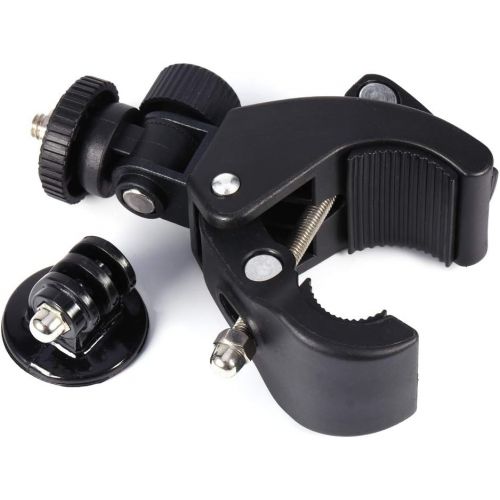  Tonysa Bicycle Camera Handlebar Clamp Mount, 360° Rotatable Motorcycle Handlebar Clip On Clamp Mount for GoPro Camera