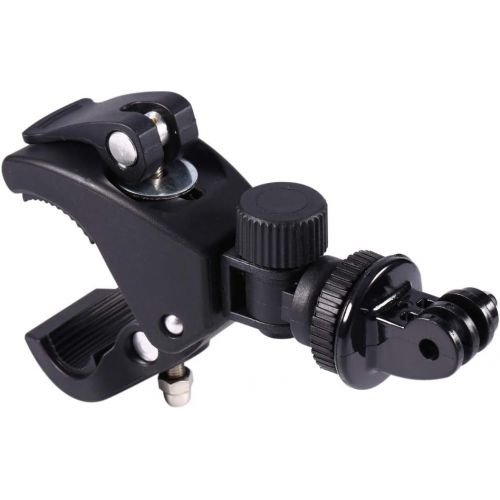  Tonysa Bicycle Camera Handlebar Clamp Mount, 360° Rotatable Motorcycle Handlebar Clip On Clamp Mount for GoPro Camera