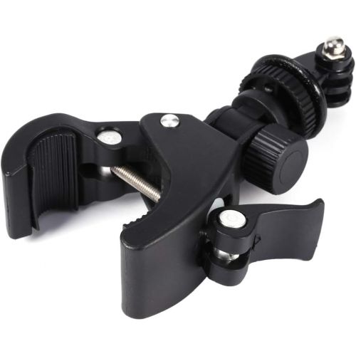  Tonysa Bicycle Camera Handlebar Clamp Mount, 360° Rotatable Motorcycle Handlebar Clip On Clamp Mount for GoPro Camera