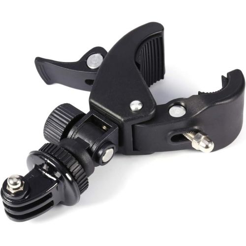  Tonysa Bicycle Camera Handlebar Clamp Mount, 360° Rotatable Motorcycle Handlebar Clip On Clamp Mount for GoPro Camera