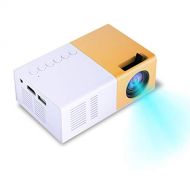 Tonysa Portable Projector, Mini 1500lm 1080P HD LED Home Theater Multimedia Video Player Projector for School Office, Support HDMI, AV, VGA, USB, and Small Memory Card, etc(Yellow)