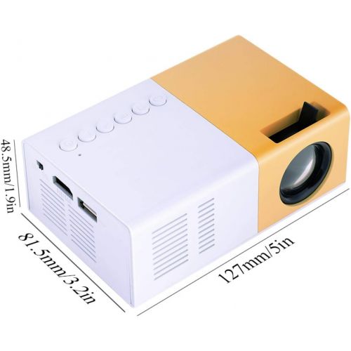  Tonysa Portable Projector, Mini 1500lm 1080P HD LED Home Theater Multimedia Video Player Projector for School Office, Support HDMI, AV, VGA, USB, and Small Memory Card, etc(Yellow)