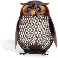 [아마존베스트]Tooarts Owl Shaped Metal Coin Bank Box Handwork Crafting Art Piggy Bank Owl Gifts