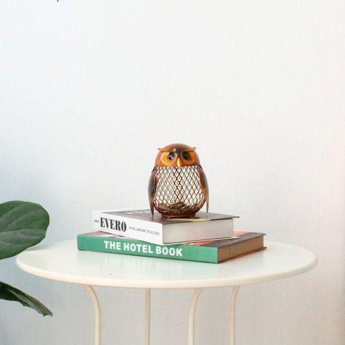  [아마존베스트]Tooarts Owl Shaped Metal Coin Bank Box Handwork Crafting Art Piggy Bank Owl Gifts