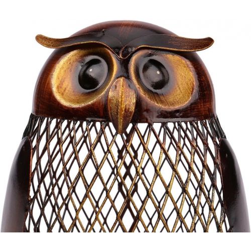  [아마존베스트]Tooarts Owl Shaped Metal Coin Bank Box Handwork Crafting Art Piggy Bank Owl Gifts