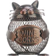 Tooarts Practical Kitten Wine Cork Container Iron Piggy Bank Handcraft Home Decoration Gift