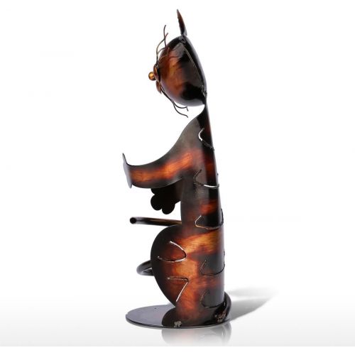  Tooarts Cat Shaped Wine Holder Wine Rack shelf Metal Sculpture Practical Home decoration Crafts