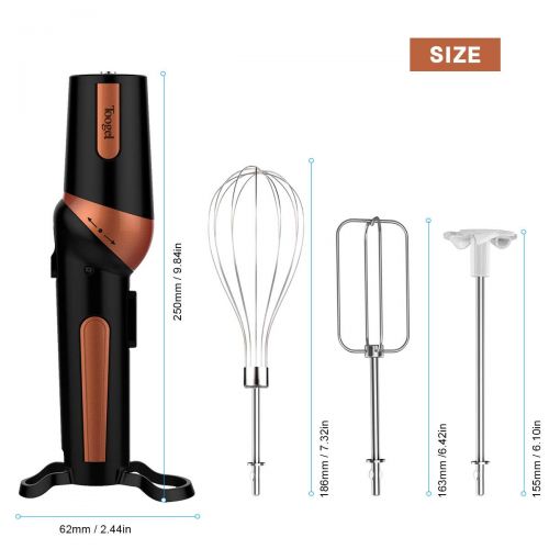  Toogel Handmixer Electric Hand Stirrer Ergonomic Portable Mixer with Snow Brush, Whisk & Mixing Rod