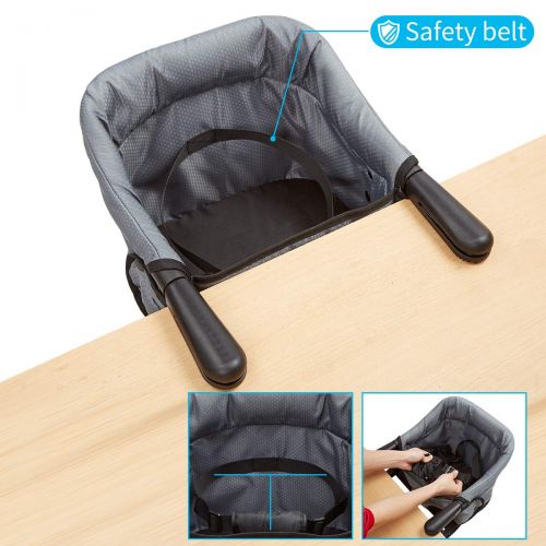  [아마존베스트]Toogel Hook On High Chair, Clip on Table Chair w/Fold-Flat Storage Feeding Seat -Attach to Fast Table...