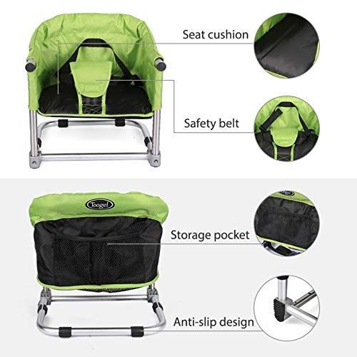  [아마존베스트]Toogel Portable Booster Seat, Travel Booster Feeding Seat W/Carrying Bag|Folding High Chair for Home &...