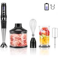 Toogel Cordless Hand Blender Rechargeable, Powerful Variable Speed Control with 21-Speed Immersion Stick Blender, Portable Electric Hand Mixer with Chopper