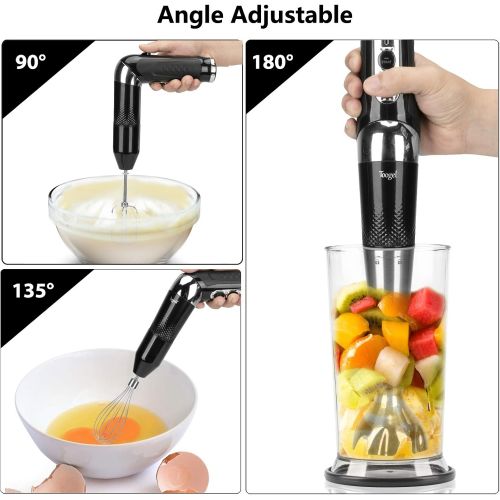  [아마존베스트]Toogel Cordless Hand Blender Rechargeable, Powerful Immersion Stick Blender , Portable Electric Hand Mixer Variable Speed Control with 21-Speed