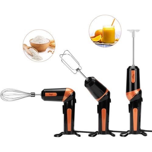  [아마존베스트]Toogel Electric Hand Mixer,Handheld Mixer Egg Beater Set w/AC, Stainless Steel Egg Whisk, BPA-Free Beater, Drink Mixer Attachment, 2 Speed Rotatable Angle Hand Blender Stick Mixer for Cof