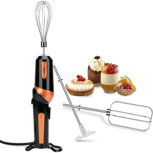  [아마존베스트]Toogel Electric Hand Mixer,Handheld Mixer Egg Beater Set w/AC, Stainless Steel Egg Whisk, BPA-Free Beater, Drink Mixer Attachment, 2 Speed Rotatable Angle Hand Blender Stick Mixer for Cof