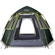 2-3-4 Person Camping Tent 60 Seconds Easy Quick Set Up Tent Waterproof Pop Up Dome Family Hexagon Outdoor Sports Backpacking Tents Double Layer Flysheet Camping Sun Shelters & Height 66 inches