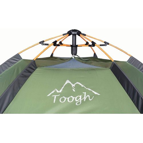  Toogh 3-4 Person Camping Tent 60 Seconds Set Up Tent Waterproof Pop Up Hexagon Outdoor Sports Tent Camping Sun Shelters, Instant Cabin Tent, Advanced Venting Design, Provide Top Ra