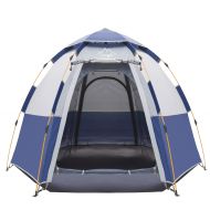 Toogh 4 Person Camping Tent 3 Seasons Backpacking Tents Hexagon Sun Dome Automatic Pop-Up Outdoor Sports Tent