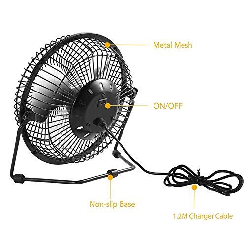  Toogoo TOOGOO USB 5.5W Iron Fan 8Inch Cooling Ventilation Car Cooling Fan+ Black Solar Panel Powered for Outdoor Traveling Fishing Home Office