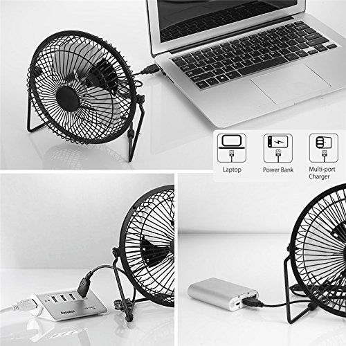  Toogoo TOOGOO USB 5.5W Iron Fan 8Inch Cooling Ventilation Car Cooling Fan+ Black Solar Panel Powered for Outdoor Traveling Fishing Home Office