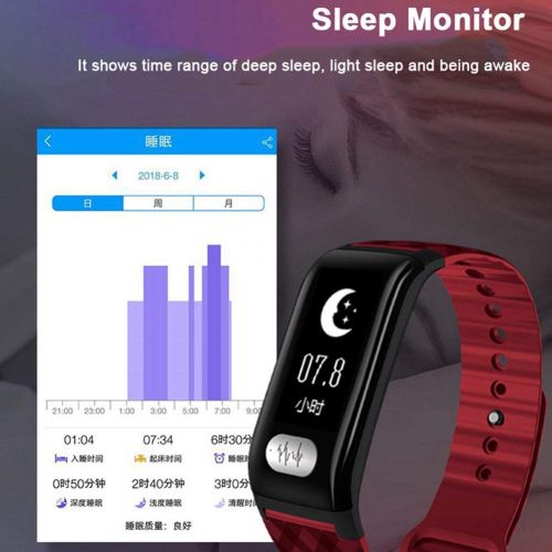  Toogoo TOOGOO H777plus Smart Bracelet Band 0.96inch OLED IP67 Waterproof Heart Rate Monitor EKG(ECG) Monitor Breathing Training Smart Watch(Black)