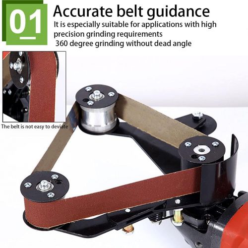  Tookie Belt Sander Attachment,Adapter Angle Grinder Bearing Sanding Support Tool Pipe Tube Bracket Accessories Cast Iron ABS Polishing Professional Accessories (5/8”-11 UNC)