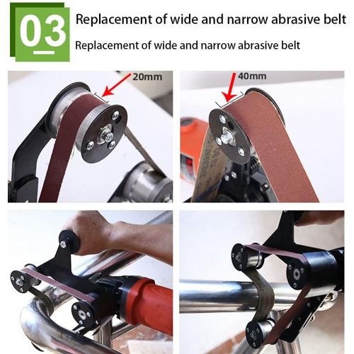  Tookie Belt Sander Attachment,Adapter Angle Grinder Bearing Sanding Support Tool Pipe Tube Bracket Accessories Cast Iron ABS Polishing Professional Accessories (5/8”-11 UNC)