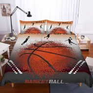 Tookkata - 1 Set 3D Basketball NBA Sport Boy Bedding Duvet Cover Pillowcase Quilt/Comforter Cover Design (7# Basketball Player - Brown, Full)