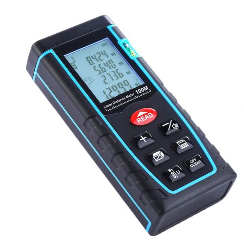  TOOLTOO 328ft Laser Distance Measure Handheld Laser Distance Meter Portable Laser Measuring Device Multi-functional Laser Tape Measure Rangefinder with LCD Backlight Display Design