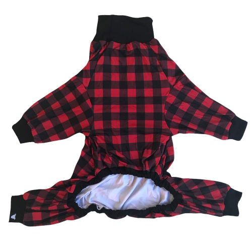  Tooth & Honey Tooth and Honey Pit Bull Pajamas/Buffalo Plaid/Lightweight Pullover Pajamas/Full Coverage Dog pjs/Updated FIT