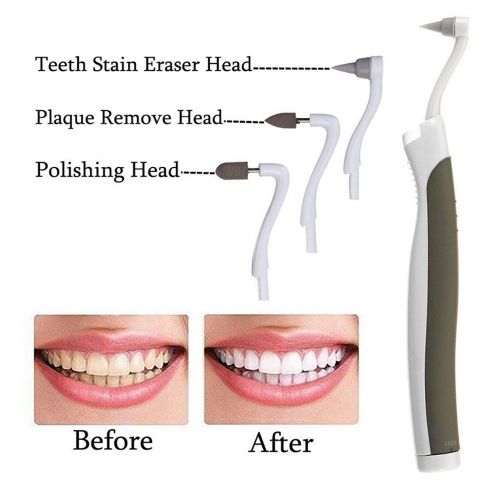  Tooth Polisher LED Sonic Dental Stain Remover 3-In-1 Teeth Whitening Tooth Stain Eraser Oral Hygiene Care With 3 Heads
