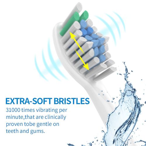  Sonic Electric Toothbrush Rechargeable IPX7 Waterproof Toothbrush 2 Minutes Smart Timer 5 Modes with...