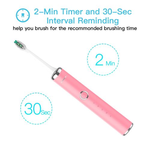  Sonic Electric Toothbrush Rechargeable IPX7 Waterproof Toothbrush 2 Minutes Smart Timer 5 Modes with...