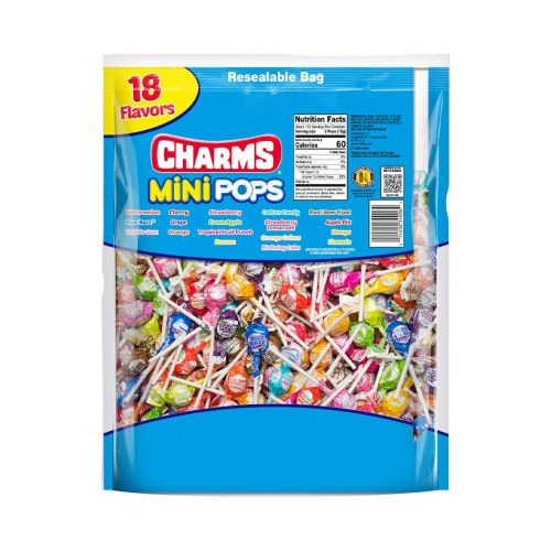  [아마존 핫딜] [아마존핫딜]Tootsie Roll Charms Mini Pops 18 AssortedLollipopFlavors with ResealableTrick or Treat HalloweenCandy Bag (400 Count)Peanut Free, Gluten Free