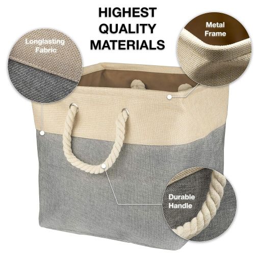  Top Amaze Collapsible Canvas Storage Bin Baskets for Toys, Clothes, Blankets, Towels, Vanity, Closet, Under Bed...