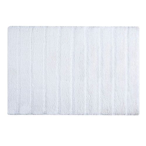  Top Finel Luxury Non Slip Bath Mat Super Plush Striped Shag Bath Rug Absorbent Bathroom Rugs for Bathroom Bedroom Shower, 24 X 36, White