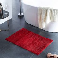 Top Finel Red Non Slip Bath Mat Super Plush Striped Shag Bath Rug Absorbent Bathroom Rugs for Bathroom Bedroom Shower, 24 X 36