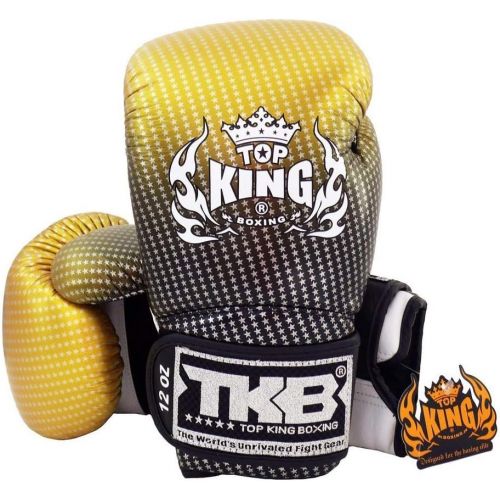  KINGTOP Top King Muay Thai Boxing Gloves Size: 8 10 12 14 16 oz Color: Black White Red Green Blue Pink Yellow Gold Silver. Design: Air, Super Star, Empower Creativity, Ultimate. Training S
