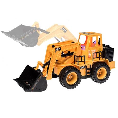  Top Race TR-113 5 Channel Full Functional Front Loader, Electric RC Remote Control Construction Trac