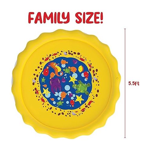  Water Sprinkler Splashpad for Kids Play Mat Outdoor Water Summer Toys Inflatable Baby Toddler Pool for Boys Girls Outdoor Pool Toy with Beach Balls for Age 3 4 5 6 7 8 9 10