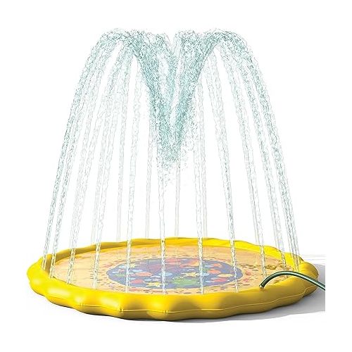  Water Sprinkler Splashpad for Kids Play Mat Outdoor Water Summer Toys Inflatable Baby Toddler Pool for Boys Girls Outdoor Pool Toy with Beach Balls for Age 3 4 5 6 7 8 9 10