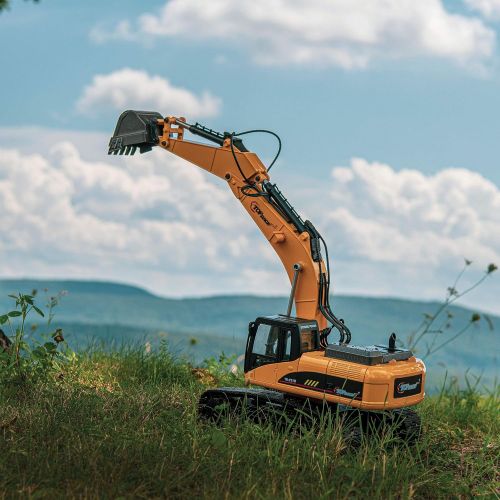  [아마존핫딜][아마존 핫딜] Top Race 15 Channel Full Functional Remote Control Excavator Construction Tractor, Excavator Toy with 2.4Ghz Transmitter and Metal Shovel  TR 211