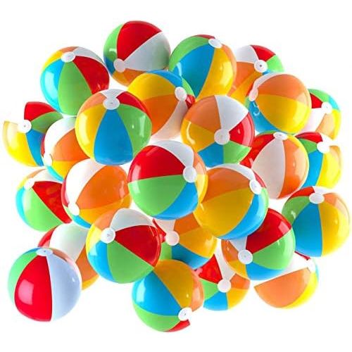  Top Race Inflatable Beach Balls 5 inch for The Pool, Beach, Summer Parties, Gifts and Decorations (25 Balls)