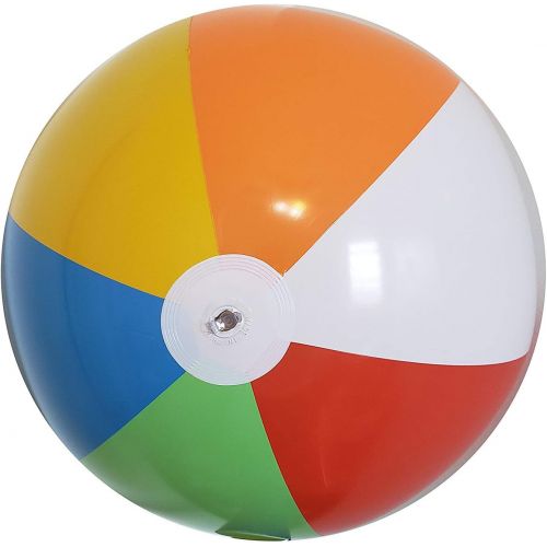  Top Race Inflatable Beach Balls Jumbo 24 inch Pool Balls, Beach Summer Parties, and Gifts | 12 Pack Blow up Rainbow Color Beach Ball (12 Balls)