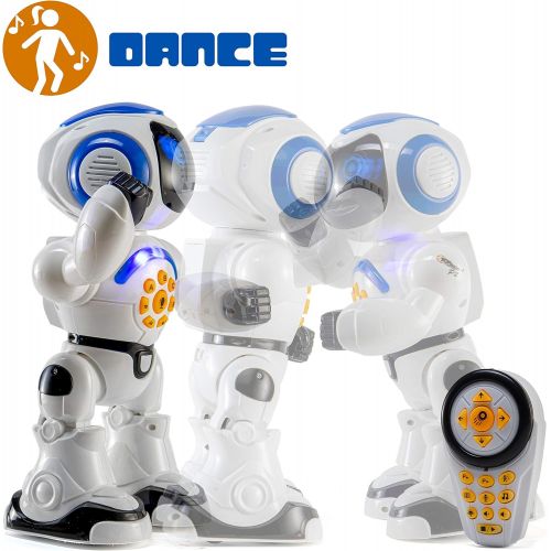  Top Race Remote Control Robot Toy Walking Talking Dancing Toy Robots for Kids, Sings, Reads Stories, Math Quiz, Shoots Discs, Voice Mimicking. Educational Toys for 3 4 5 6 7 8 9 Ye