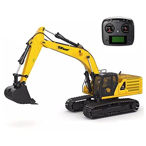  Top Race Hobby Grade Remote Control Hydraulic Excavator, All Included Battery, Hydraulic Oil, Transmitter, Ready to Run 1:14 Scale TR-311